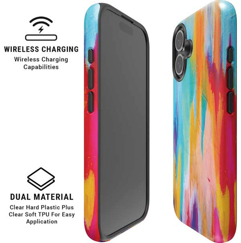 Multicolor Brush Stroke by Etta Vee iPhone 16 Plus Magsafe Impact Case